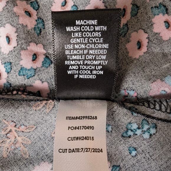 Torrid Peplum Challis Sweetheart Top, Black Floral Long Sleeve Peasant Blouse 3x - Picture 13 of 13